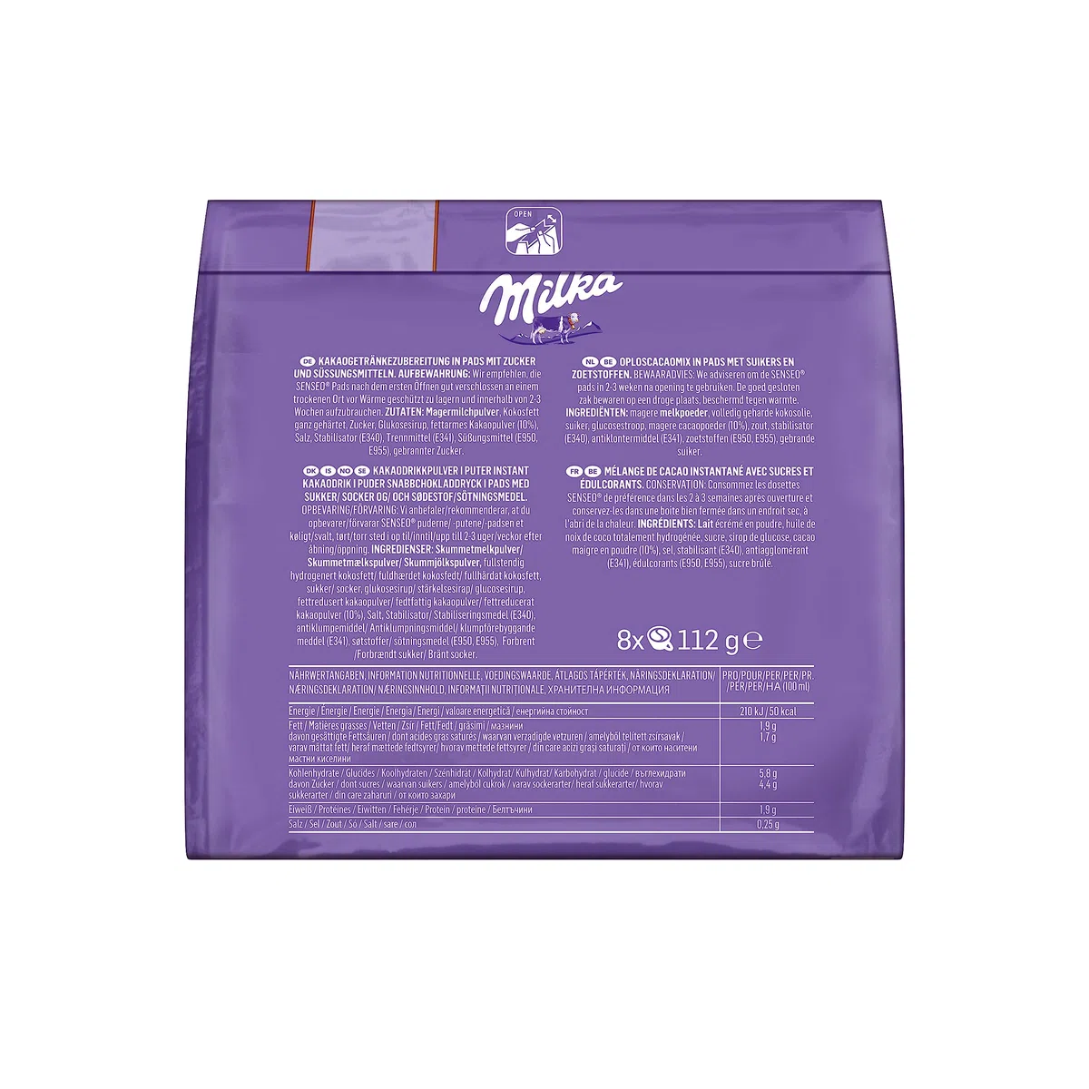 Senseo Milka Kakao Pads, 5 x 8 Getränke, 40 Kaffeepads