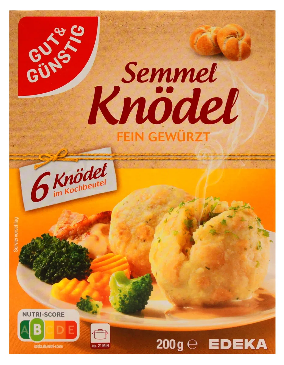 Gut & Günstig Semmel Knödel fein Gewürzt, 14er Pack (14 x 200g)