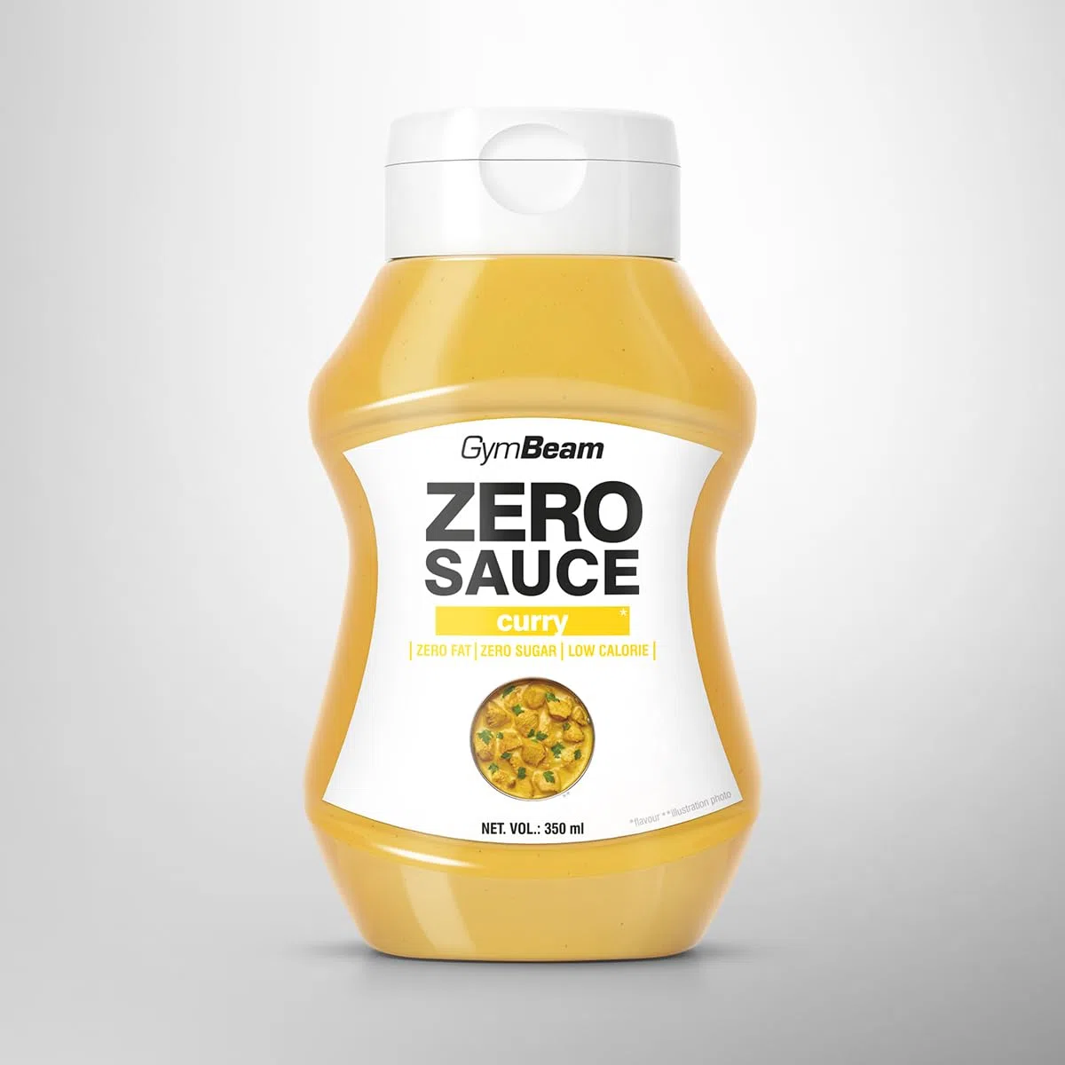 GymBeam ZERO SAUCE Curry - Leckere Sauce ohne Zucker und Kalorien, ideal für Diäten, süßlich-würziger Geschmack, orientalisches Aroma, fettfreie Sauce ohne Kalorien, 350 ml