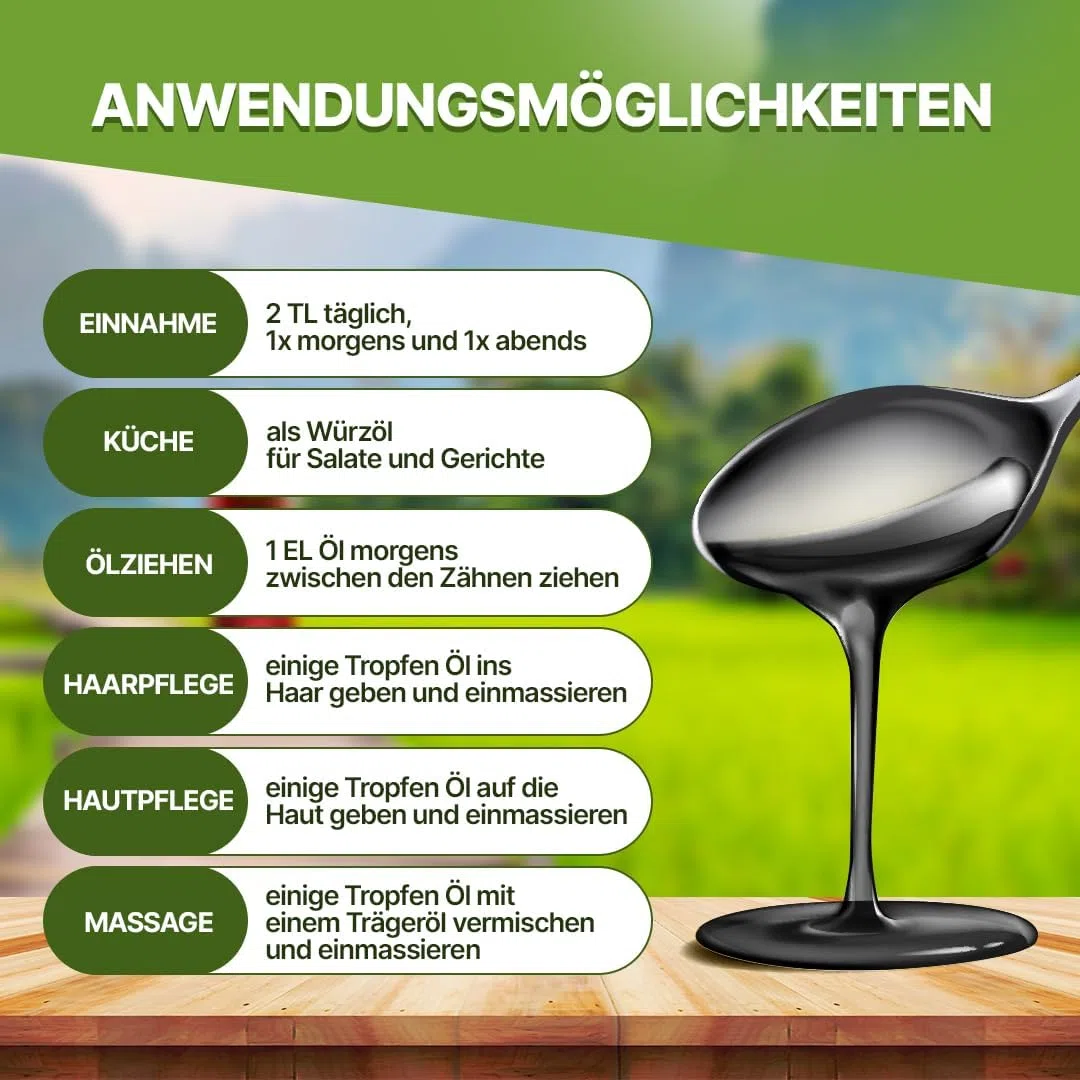 Premium BIO Schwarzkümmelöl – kaltgepresst & ungefiltert – hoher Thymochinongehalt - 100% Nigella sativa aus Ägypten – laborgeprüft & lichtgeschützt im Miron Violettglas (1x100 ml)