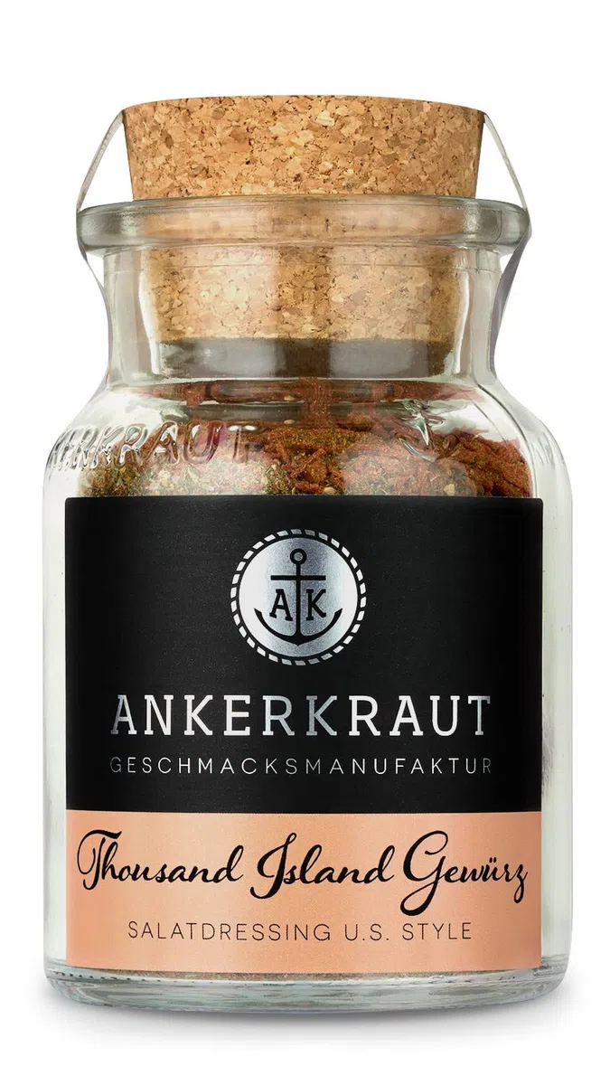 Ankerkraut Thousand Island Gewürz für Salat, fruchtiges Dressing selber machen, 90 g im Korkenglas