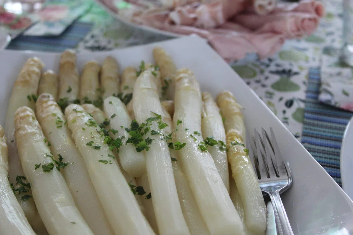 Frischer Spargel weiß aus Deutschland, Holland, Spanien oder Griechenland 1 kg Gebinde