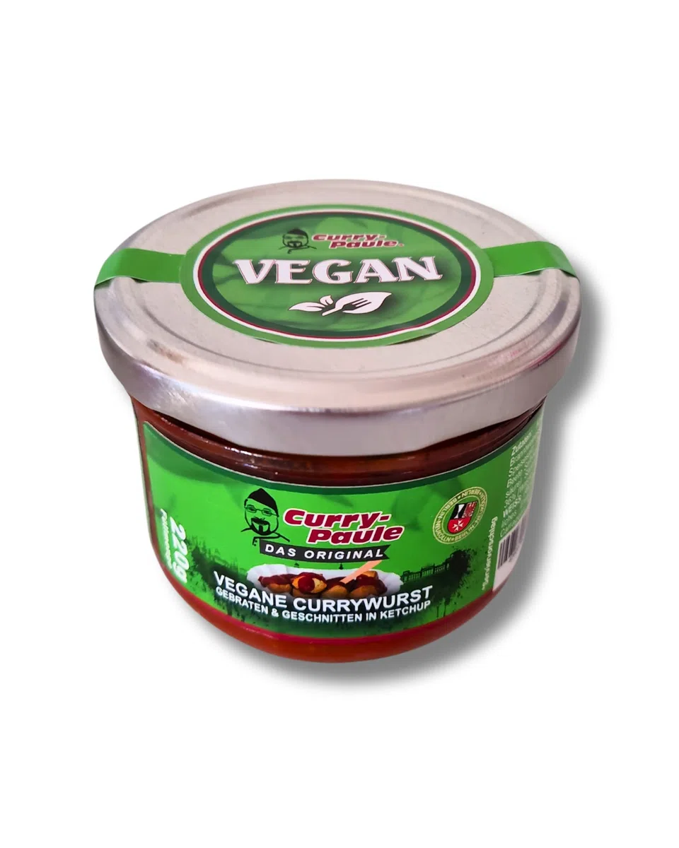 6x Vegane Currywurst im Glas in Original Gewürzketchup von Curry-Paule +++ VEGAN +++ 6 er Pack (6x220g) - Fertiggericht super lecker - nur erwärmen & genießen
