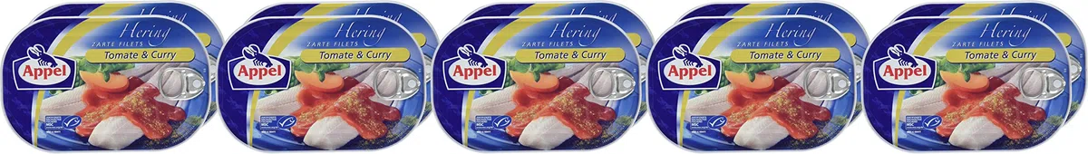 Appel Heringsfilets, Tomate und Curry, 10 x 200 g