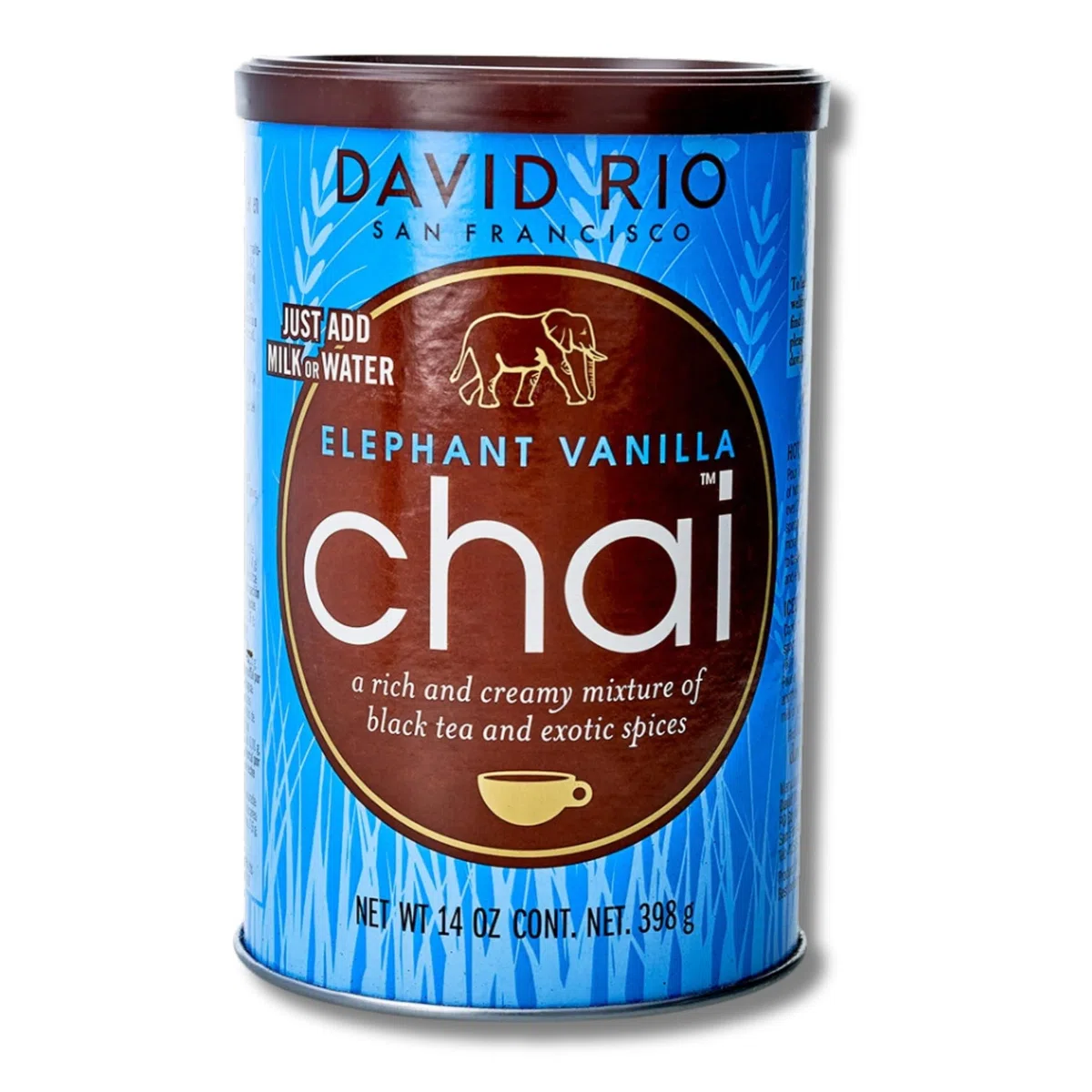 David Rio® Chai Tee Elephant Vanilla (398g) - Cremiger Schwarztee Chai mit Vanille und Zimt - Ideal für Chai-Latte-Liebhaber - Aromatischer Genuss für gemütliche Momente - Pulver aus USA