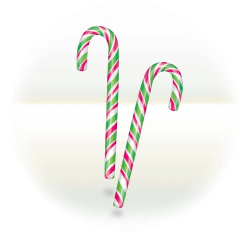 Candy Cane - Weihnachtszuckerstangen - 100 Stück Topf (Weiß / Rot / Grün)