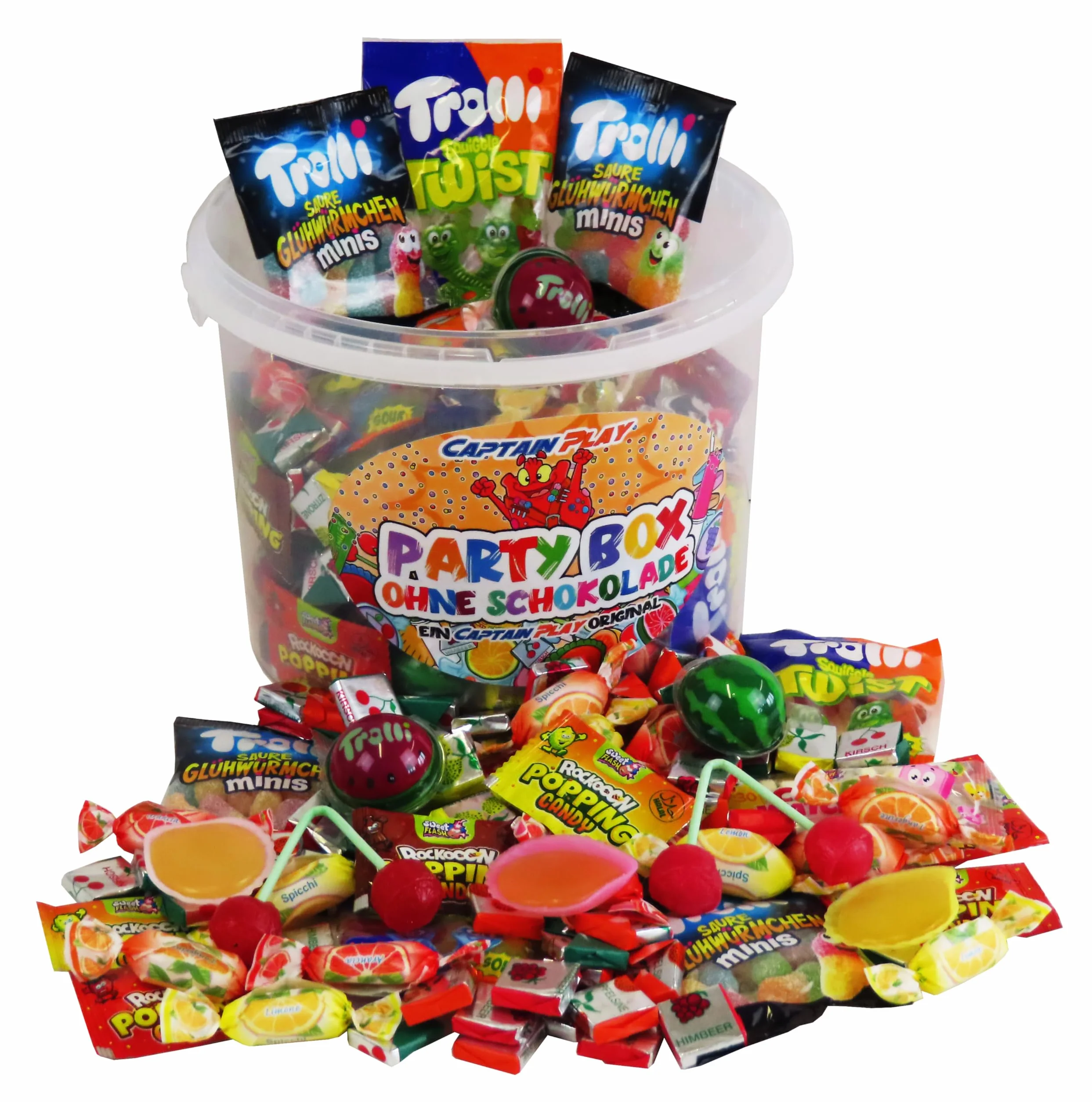 Süßigkeiten – Mix Party Box ohne Schokolade mit 1kg, für Kindergeburtstag mit 6 Kinder, 1er Pack (1 x 1 kg), Süßigkeiten Großpackung