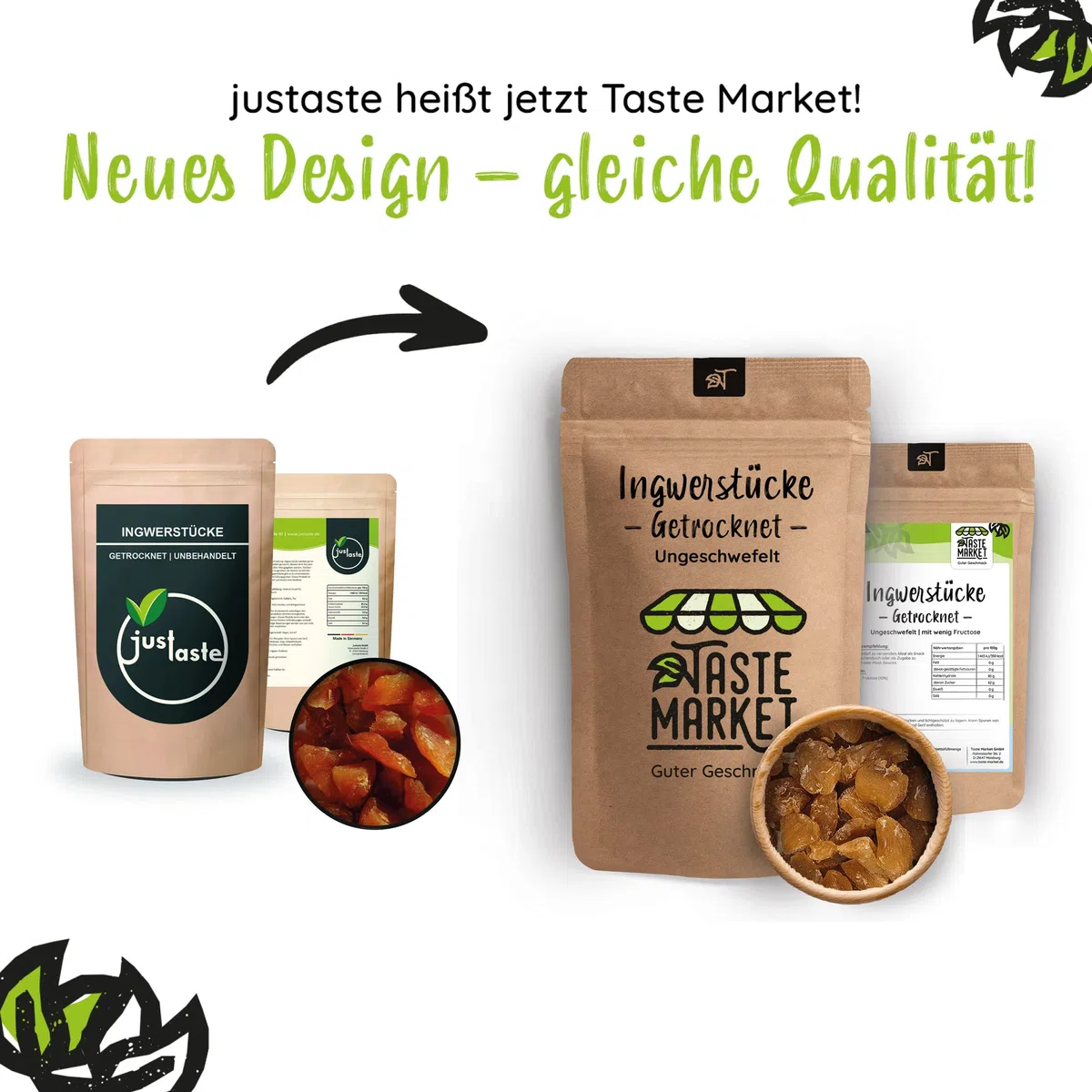 1 kg Ingwerstücke | getrocknet | unbehandelt | scharf | Ingwer Stücke