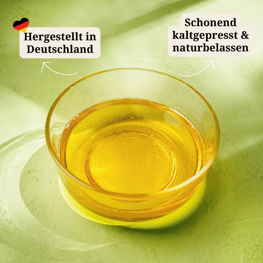 Natulio Walnussöl Bio kaltgepresst 250ml - zur Ernährung sowie zur Haarpflege geeignet - sehr reich an Linolsäure - zertifiziert nach DE-ÖKO-006