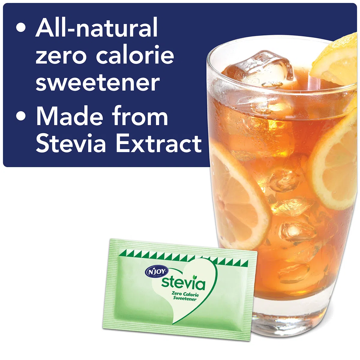 N'Joy Zero Calorie Süßstoff, grüne Stevia-Päckchen, 1000 Stück
