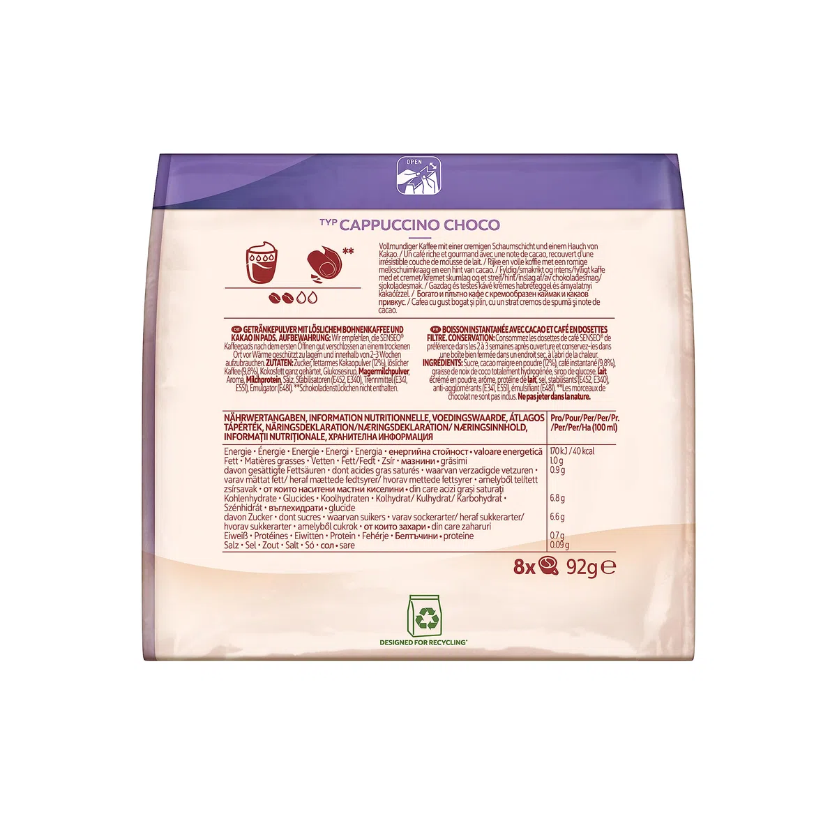 Senseo Pads Cappuccino Choco, 5 x 8 Getränke, 40 Kaffeepads