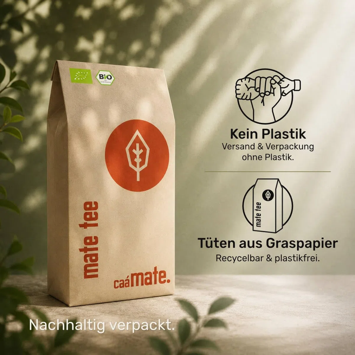 Bio Mate Tee 1Kg Mateblätter pur frisch & grün fair, ökologisch & luftgetrocknet organic Yerba Mate kontrolliert, zertifiziert & abgefüllt in Deutschland
