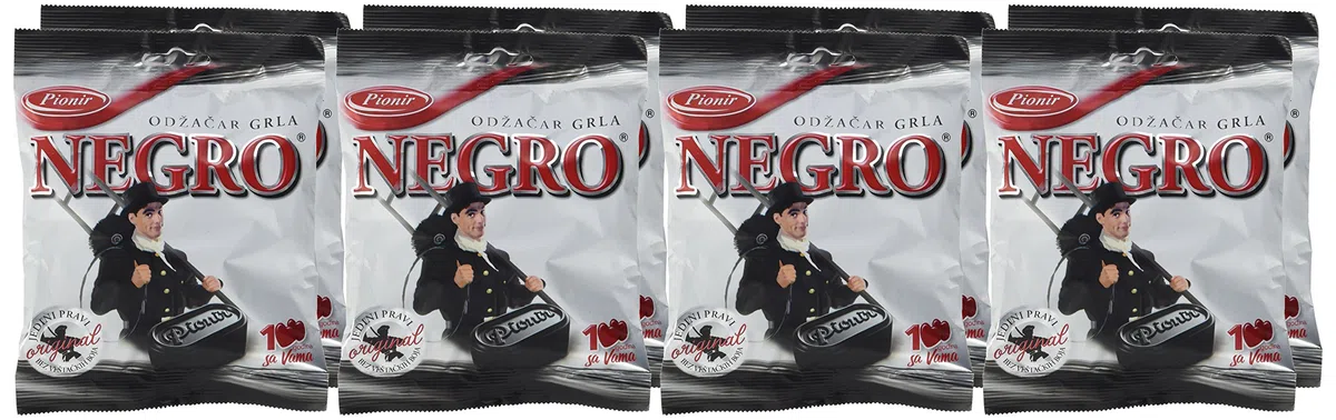 Pionir Gefüllte Hartbonbons Negro mit Lakritzgeschmack, 8er Pack (8 x 100 g)