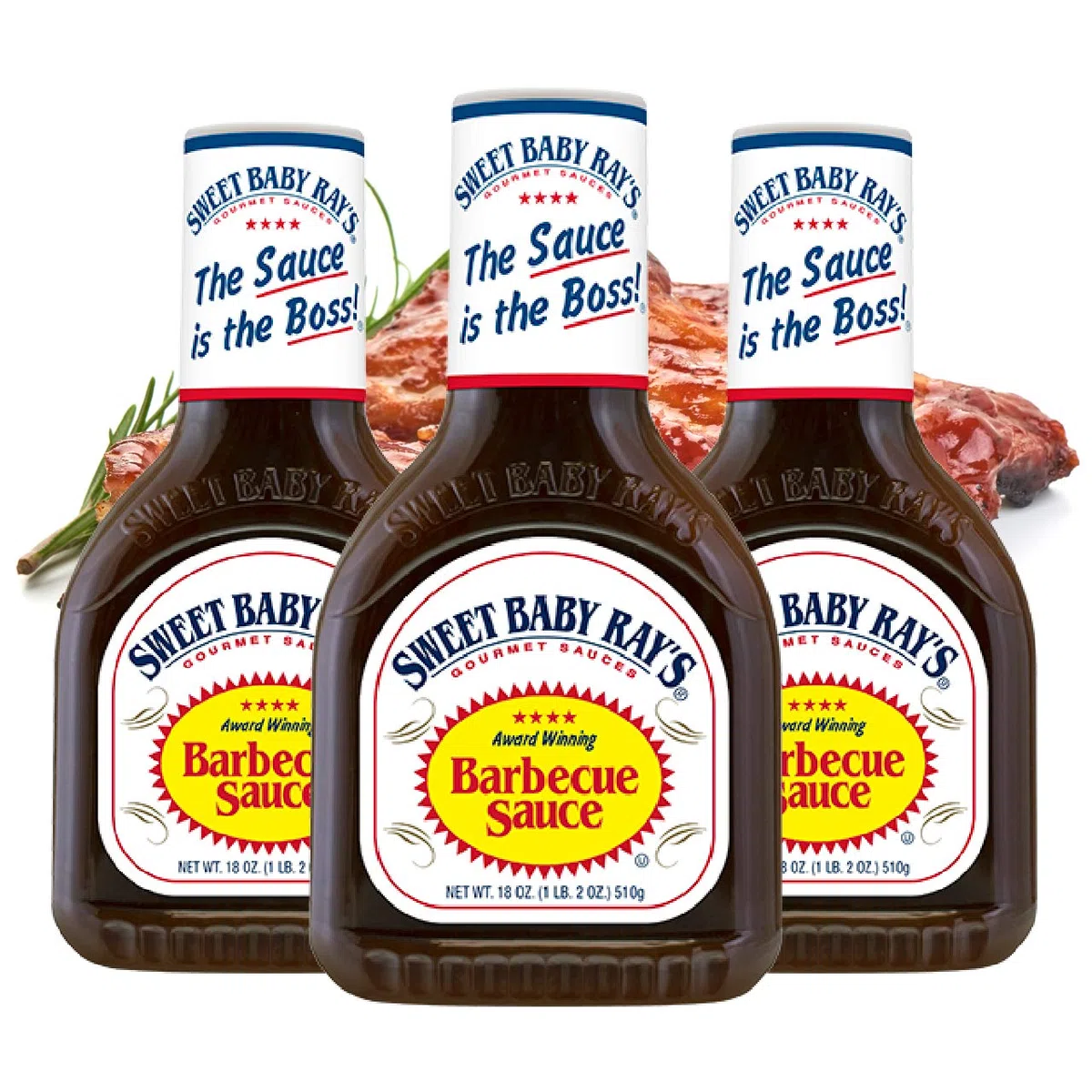 SWEET BABY RAY'S® | BBQ Sauce [ORIGINAL] | 3er Pack (3 x 18 OZ, 425ml) Original amerikanische Barbecue Sauce | USA Grillsauce mit rauchigem, smoke Geschmack