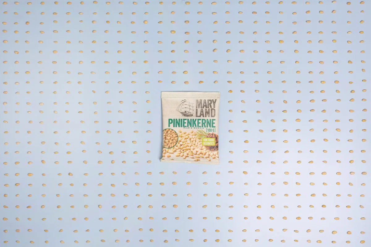 Maryland Pinienkerne 100g Beutel 16er Pack – Pinienkerne naturbelassen, vegan, frei von künstlichen Aromen, ohne Zusatzstoffe – Im kompakten Format genießen (16 x 100g)