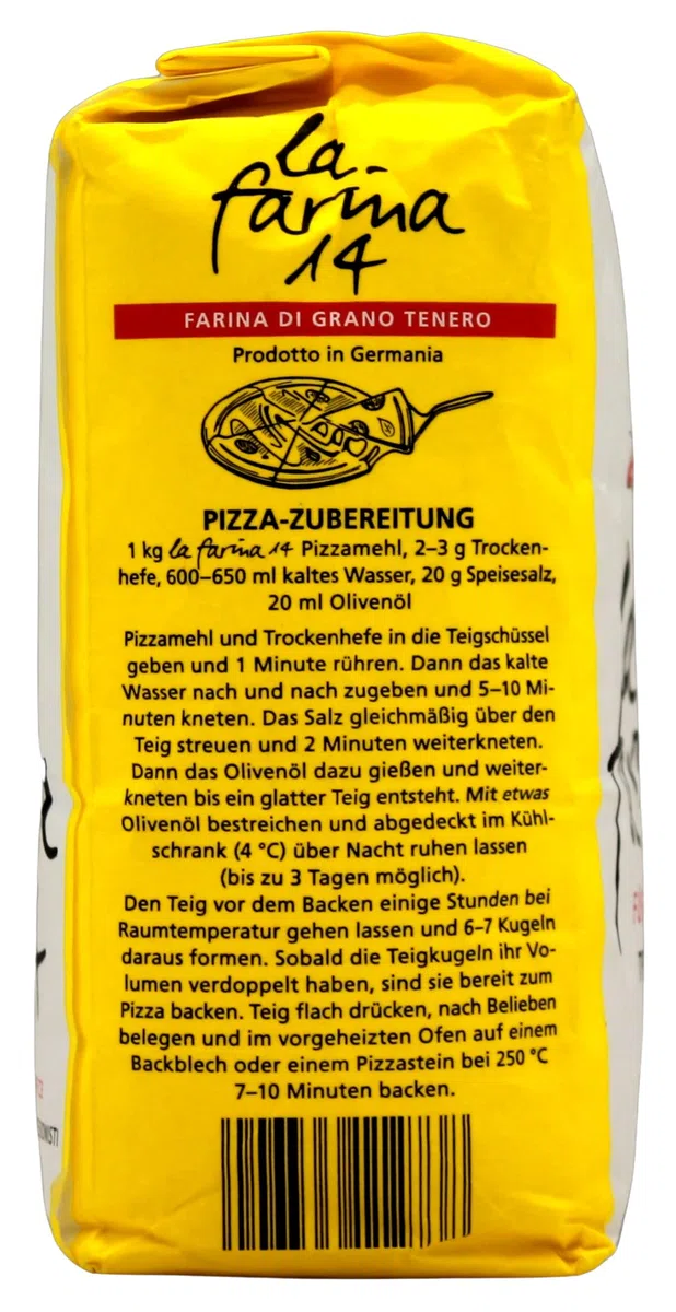 Frießinger Mühle la farina 14 Pizzamehl Typ 00, 10er Pack (10 x 1 kg)