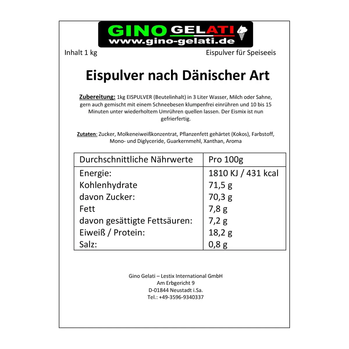 Gino Gelati Schoko Dänisches Softeis Pulver, verschieden Variante, Made in Germany, schnelle und einfache Zubereitung, Herstellung mit oder ohne Eismaschine möglich (333 g, Schoko)