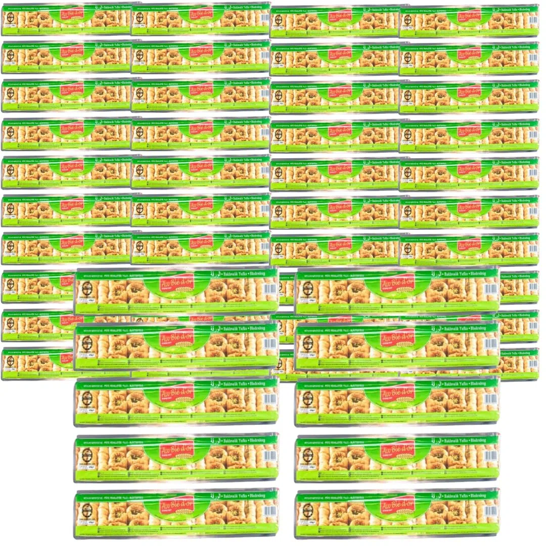 Au Ble Dor Filo-Teigblätter für Baklava Teigblätter Täglich frischer Teig Frisches Gebäck, Filoteig 470 Gramm x 30 Packungen mit Pufai Grocery