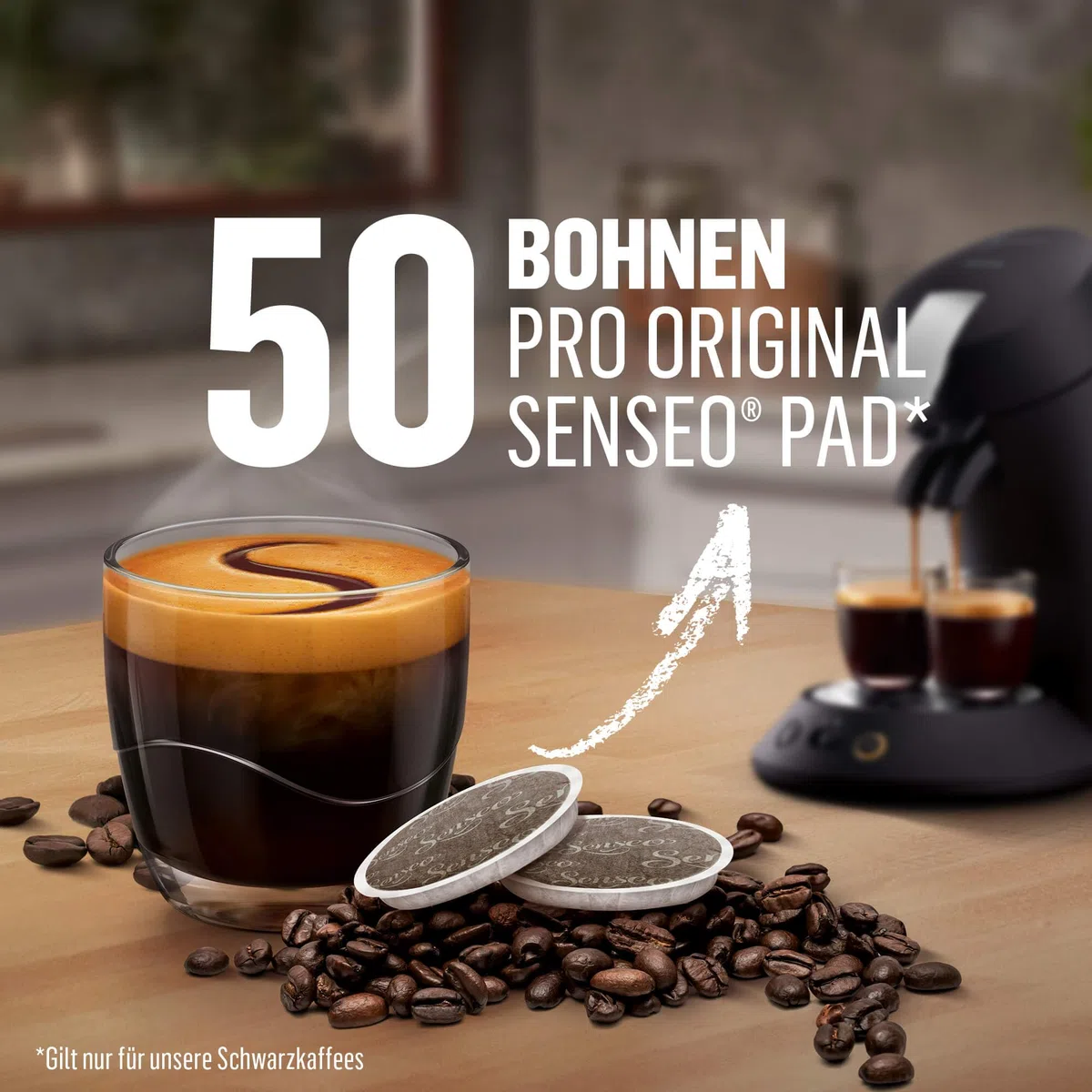 Senseo Pads Decaf Enkoffeiniert, 5 x 16 Getränke, 80 Kaffeepads