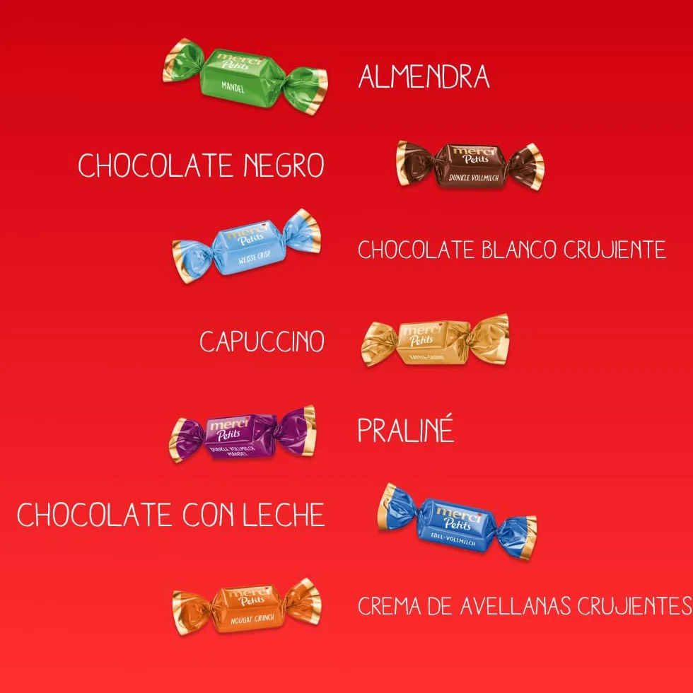 merci Petits Chocolate Collection in der Runddose – Feine Pralinen in 7 köstlichen Sorten - kleines Dankeschön für jedermann – (1 x 1kggeschenkdose)