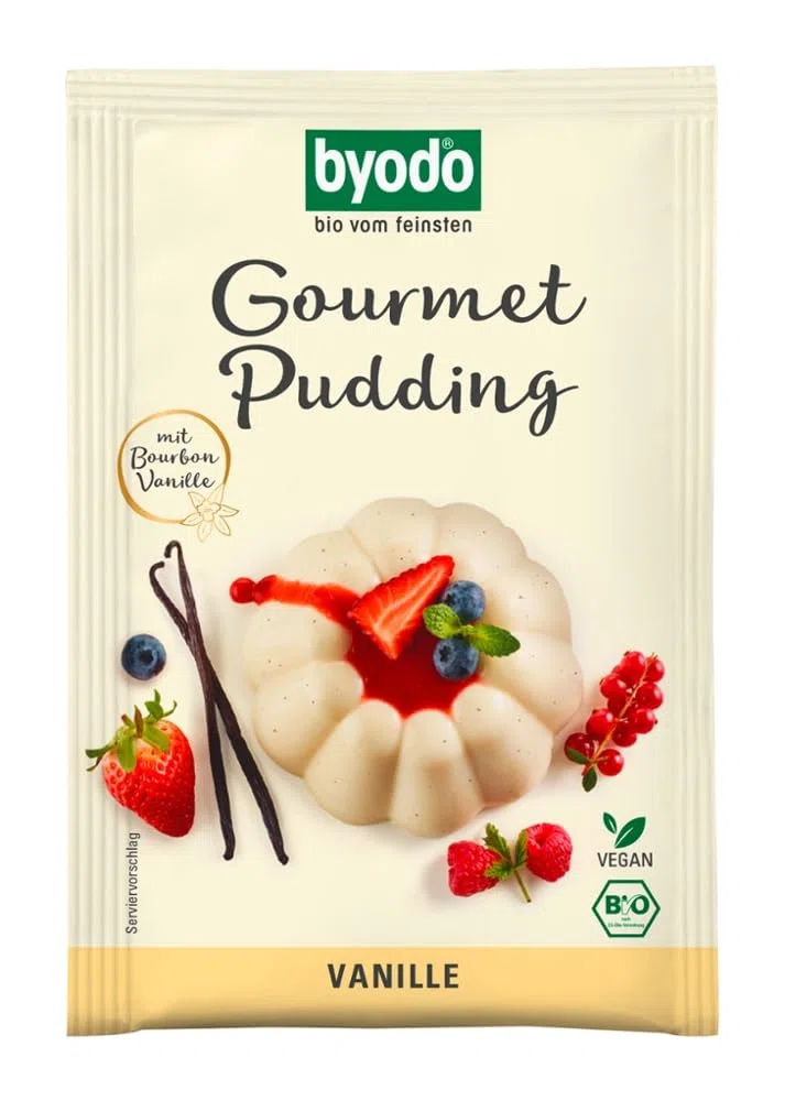 Bio Vanille Pudding - Byodo Gourmet, 10er Pack (10 x 36 g), Glutenfrei, Vegane Nachspeise, Einfach zubereitet, ideal für Desserts und Backwaren - Bio-Qualität