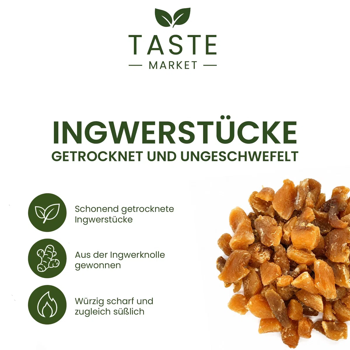10 kg Ingwerstücke | getrocknet | unbehandelt | scharf | Ingwer Stücke