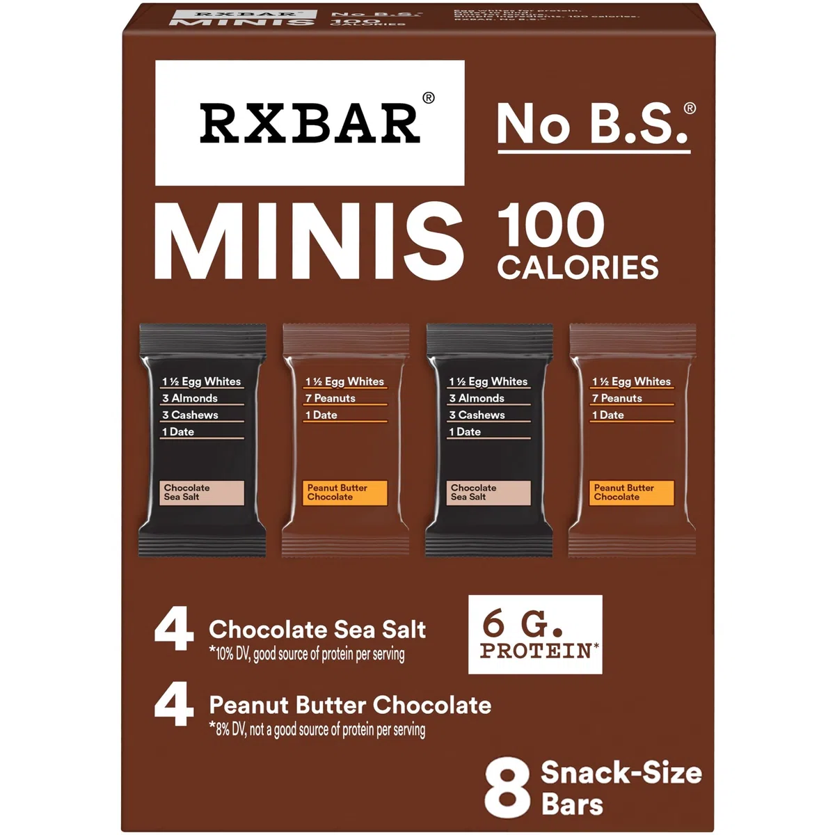 RXBAR Minis Proteinriegel, Sortimentspackung, 2 Geschmacksrichtungen, 208 ml Box (8 Stück)