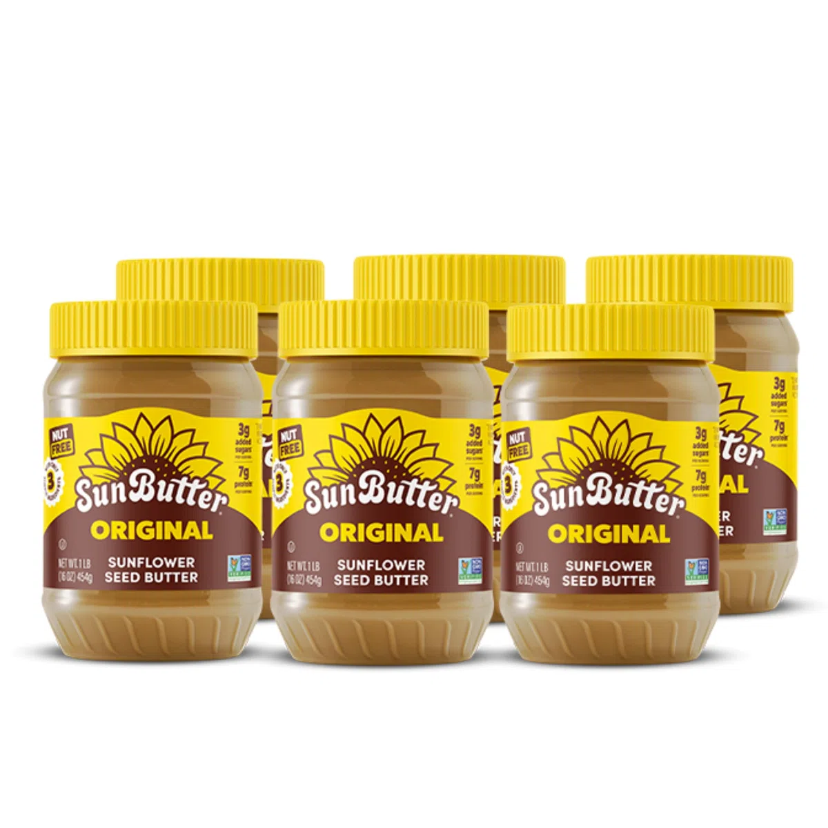 sunbutter Sonnenblume Butter, leckerer, alle Natürliche Alternative zu Peanut Butter, 16 Unze Kunststoff Gläser, 6 Stück