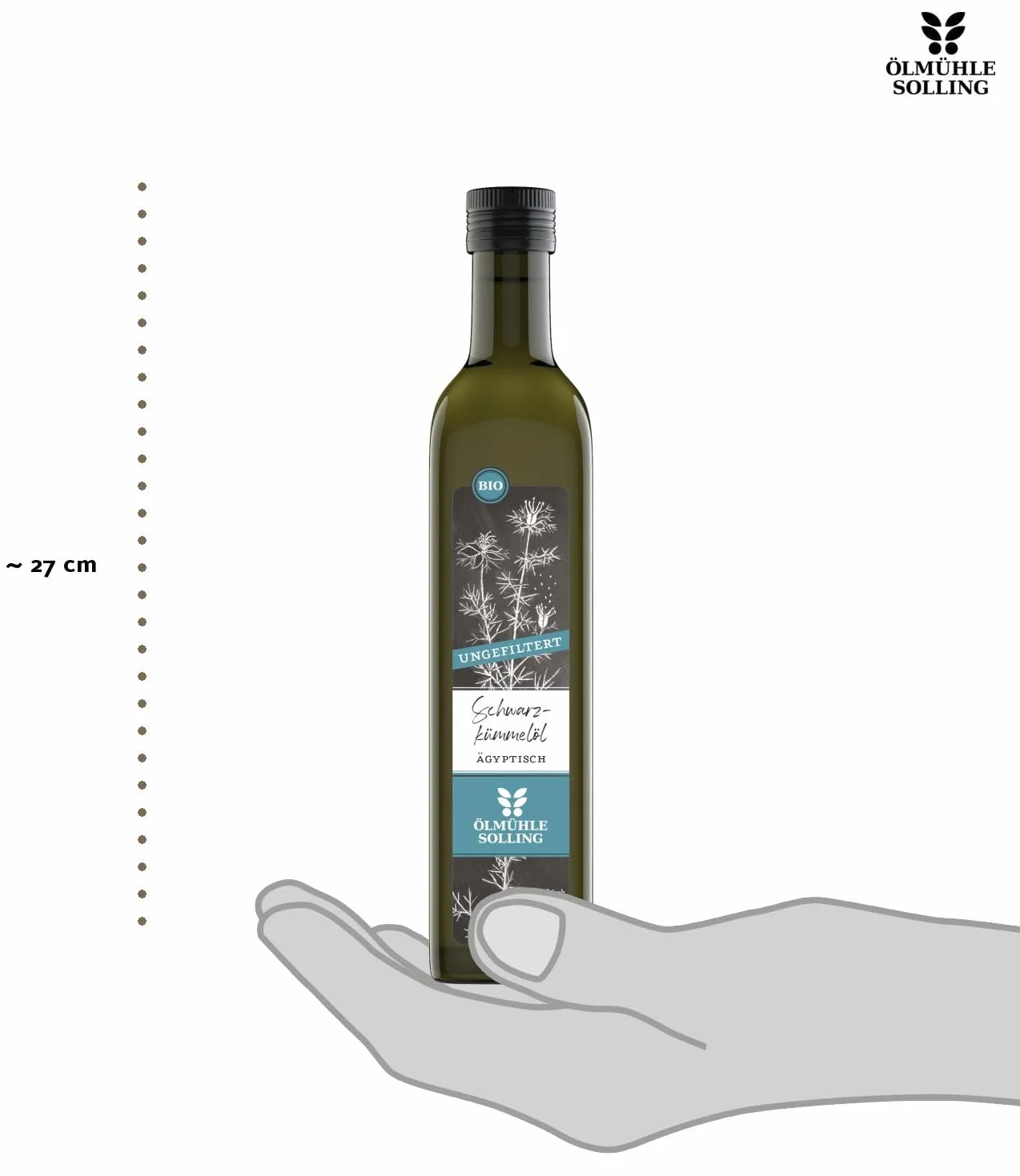 Ölmühle Solling Schwarzkümmelöl - UNGEFILTERT - kaltgepresst – 500ml - BIO