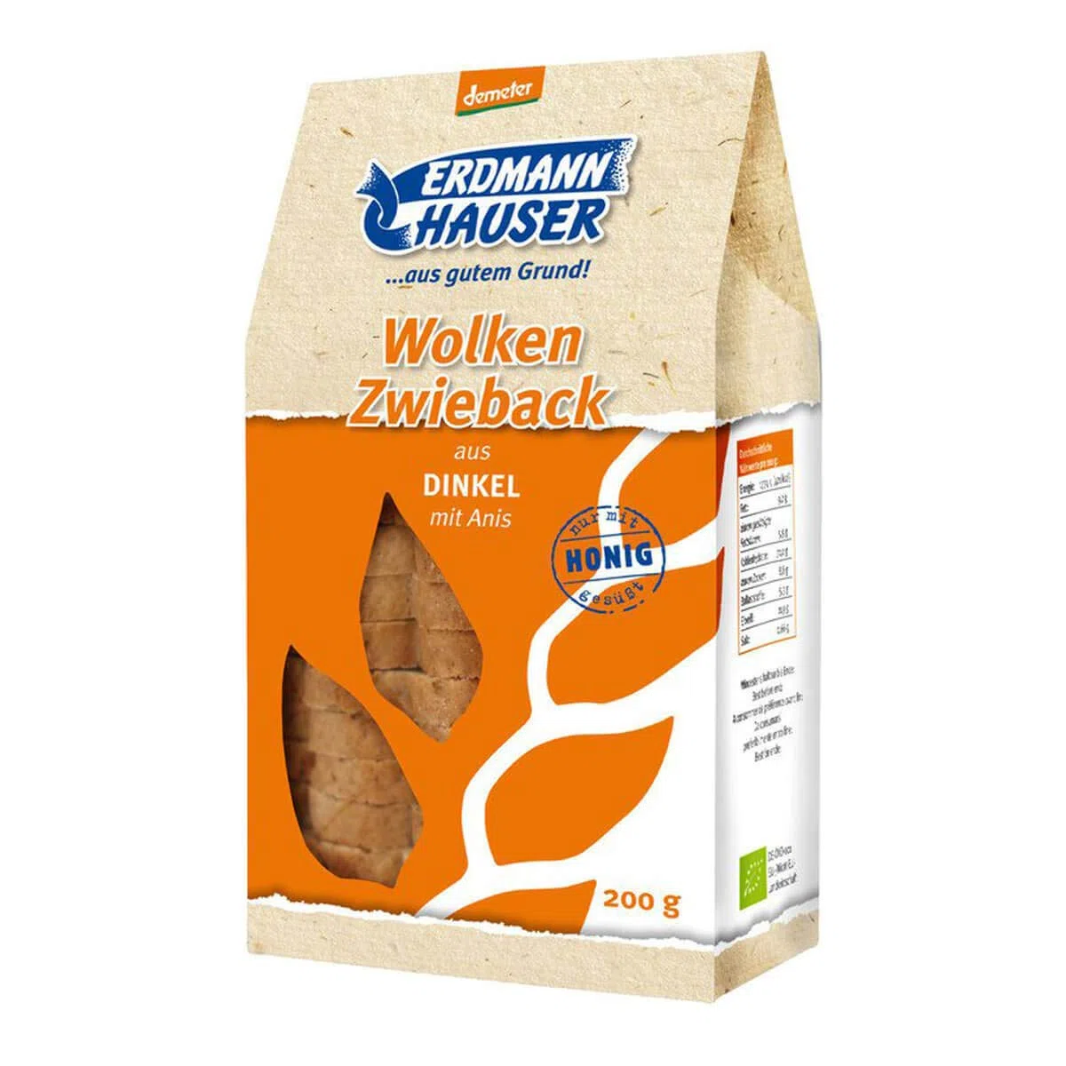 ErdmannHauser - demeter Wolken Zwieback aus Dinkel mit Anis - 200 g - 6er Pack