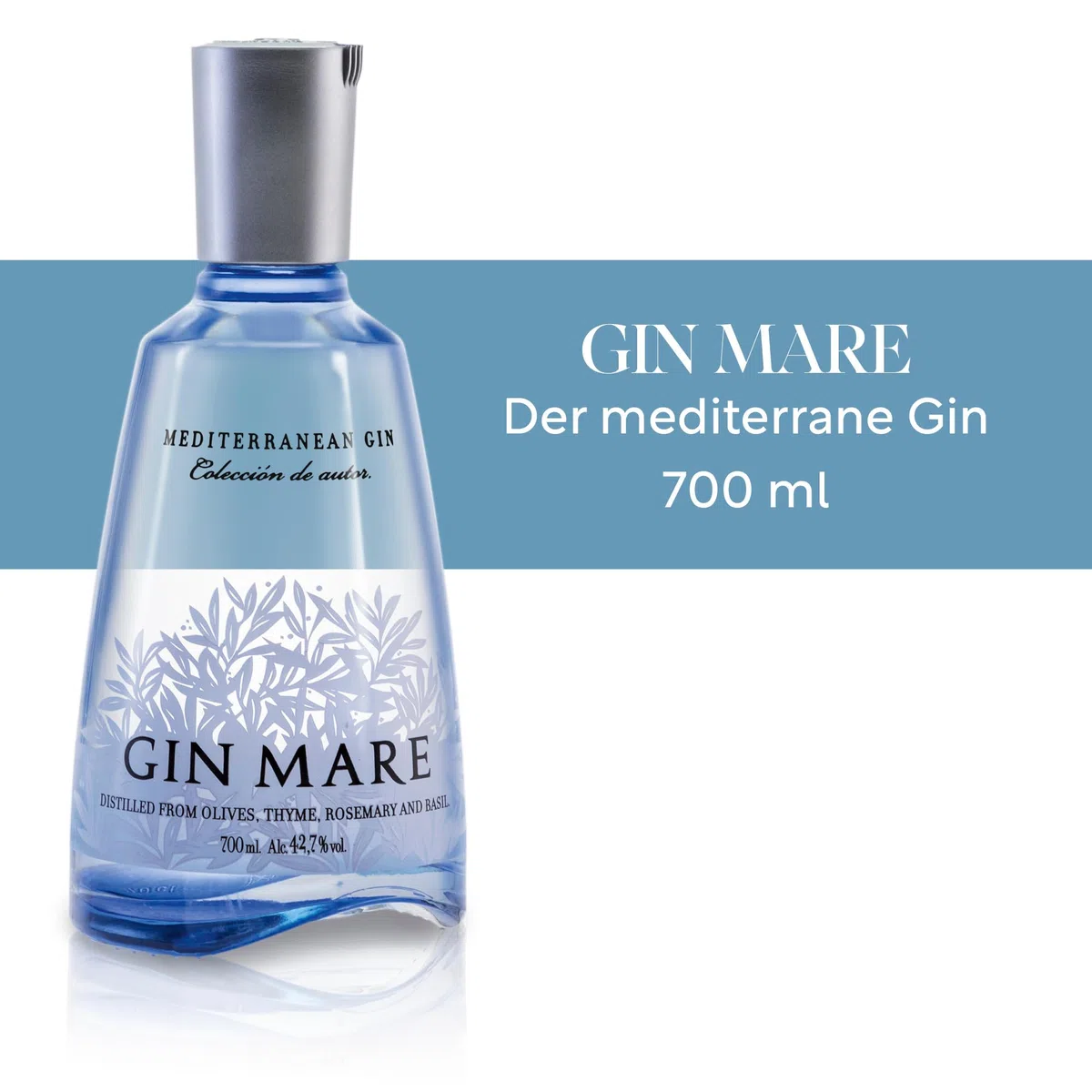 Gin Mare - Der mediterrane Gin - Geschenkempfehlung - Würzig-aromatisch inspiriert von der einzigartigen Geschmackswelt der Mittelmeerregion - 0.7L/42.7% Vol.