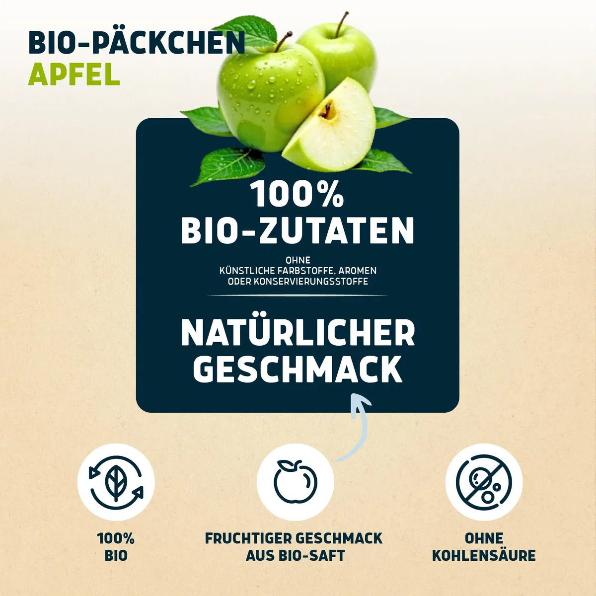 Landpark Bio-Erfrischungsgetränk Sanfter Apfel, 12 x 0,5 L im Tetra Pak | natürliches Mineralwasser aus Bio-Quelle mit Apfelgeschmack | ohne Kohlensäure | To Go | Wasser mit Geschmack | pfandfrei