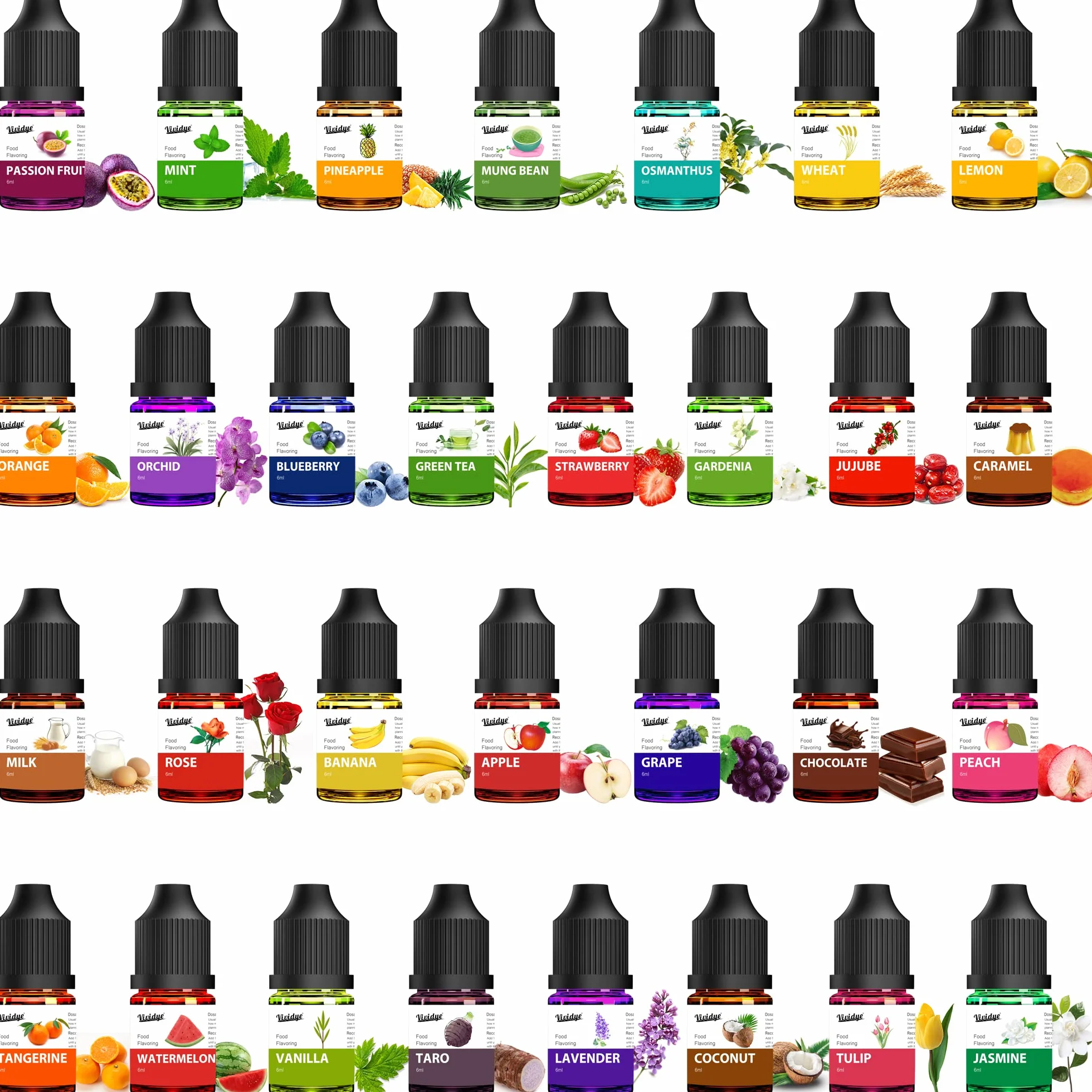Lebensmittelaroma, Flavour Drops - 30 Flussig Konzentrierte Lebensmittelaromaöl für Backen, Kochen, Getränke - Wasser- und öllösliches Aromaöl Food Flavouring für Lippenbalsam und Seifenherstellung