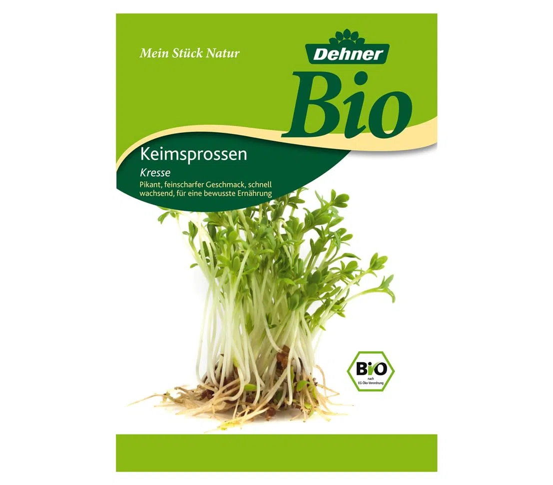 Dehner Bio Keimsprossen, Sprossensaat Mix, Kresse/Alfalfa/Daikon-Rettich/Radies/Ruca-Salatrauke/Brokkoli/Mungbohnen, 7 Sorten x 75 g (525 g), Bunt