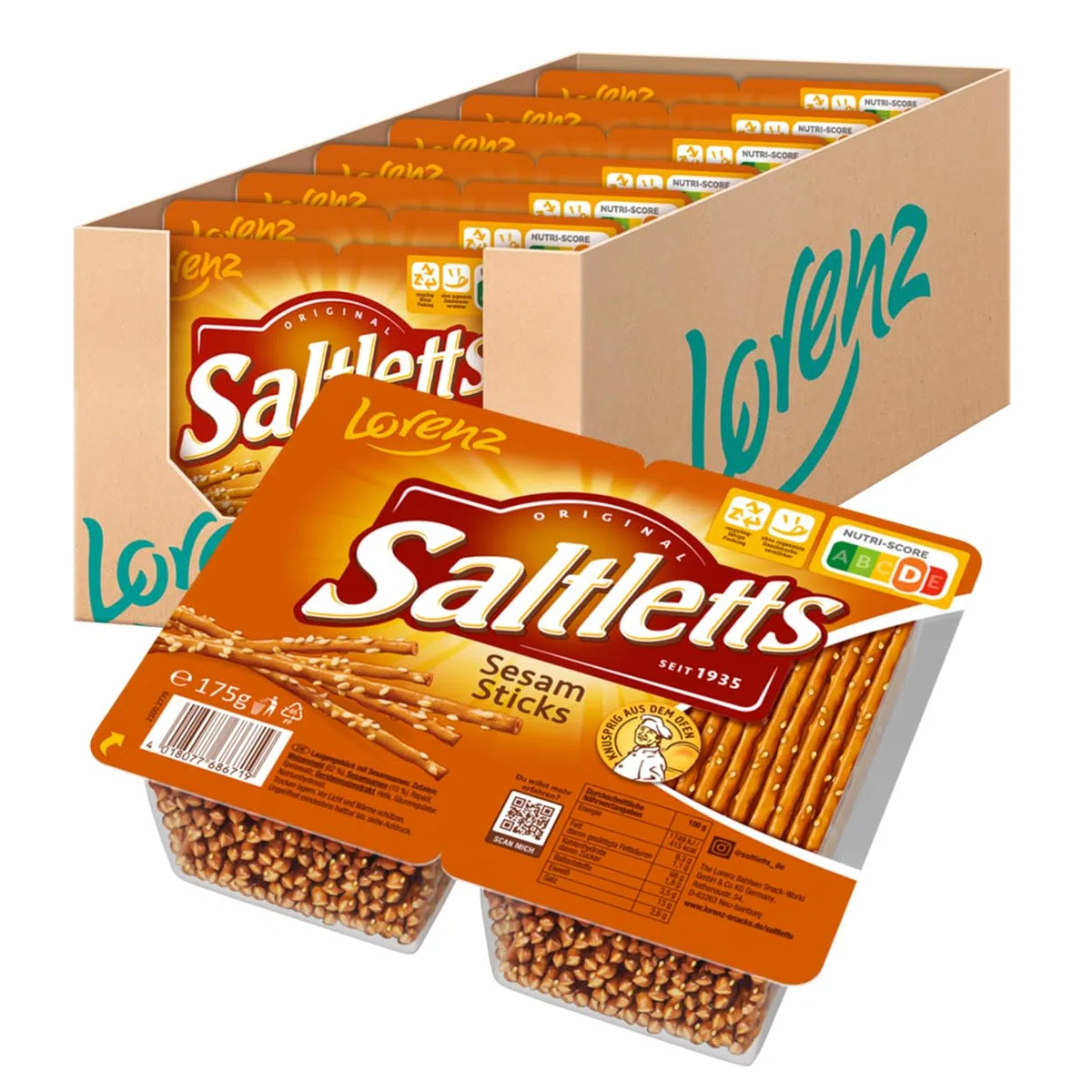 LORENZ | Saltletts Sticks Sesam | 7 x 175 g | vegan